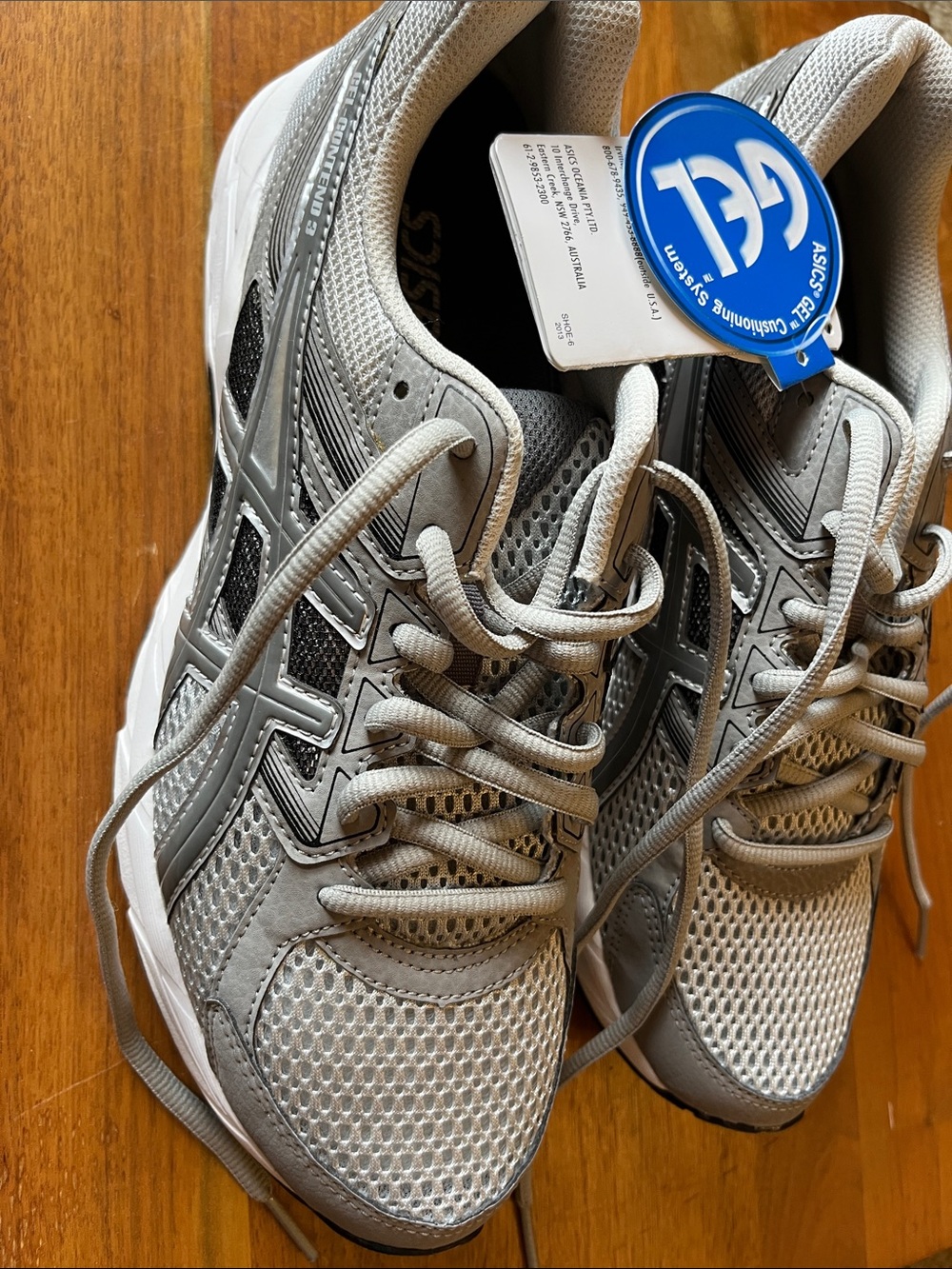 Asics Gray Mesh Lace-Up Running Shoes
